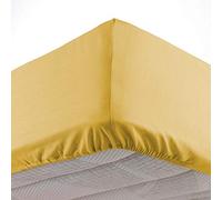 Douceur d'Intérieur Double Fitted Sheet 140 x 190 cm Microfibre Plain Oscar Honey 100% Polyester
