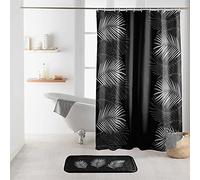 Douceur d'Intérieur DOV19 Orbella Shower Curtain with Hooks, Black/Silver, 180 x 200 cm