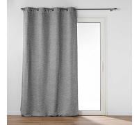 Douceur d'Intérieur, Dusky Jacquard Blackout Curtain with Eyelets 140 x 240 cm Anthracite