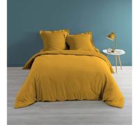 douceur d'intérieur, Duvet Cover (240 x 220 cm) Percaline Ochre, Cotton Percale
