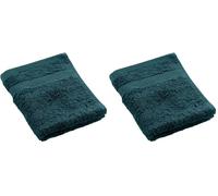 Douceur d'Intérieur, Elegance Blue Guest Towel (30 x 50 cm) 100% Cotton Plain (Pack of 2)