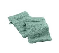 Douceur d'Intérieur, Elegance Celadon 2 Wash Mitts (15 x 21 cm) 100% Cotton Plain
