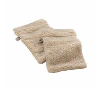 Douceur d'Intérieur, Elegance Hazelnut 2 Wash Mitts (15 x 21 cm) 100% Cotton Plain