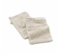 Douceur d'Intérieur, Elegance Sand 2 Wash Mitts (15 x 21 cm) 100% Cotton Plain