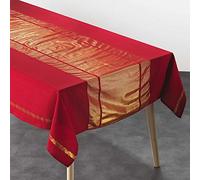 Douceur d'Intérieur Elegancia Rectangular Tablecloth, Red/Gold, 140 x 240 cm