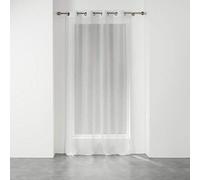 Douceur d'Intérieur Elia Net Curtain with Eyelets 140 x 240 cm Appliqué Weave White/Silver