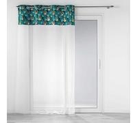 Douceur d'Intérieur, Emerald Eyelet Curtain 140 x 240 cm Sandblasted with Top Velour Imp Ornament Light Gold