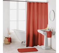 Douceur d'Intérieur, Essencia Terracotta Polyester Shower Curtain with Hooks (180 x 200 cm)