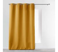 Douceur d'Intérieur, Essential Curtain with Eyelets 140 x 260 cm Ochre Polyester Plain