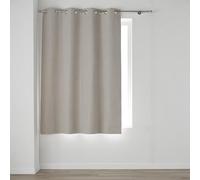 Douceur d'Intérieur, Eyelet Curtain 135 x 180 cm Linen 100% Opaque Chambray Plain