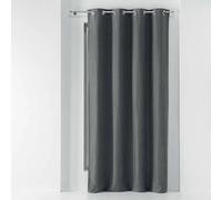 Douceur d'Intérieur Eyelet Curtain 135 x 240 cm Plain China Charcoal Chambray