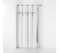 Douceur d'Intérieur, Eyelet Curtain 140 x 240 cm Amaya Mint Cotton Plain and Embroidered Top