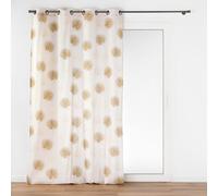 Douceur d'Intérieur, Eyelet Curtain 140 x 240 cm Lotus Ochre Printed Polycotton Metallic