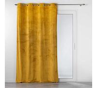 Douceur d'Intérieur Eyelet Curtain 140 x 240 cm Ochre Velour Relief Analia