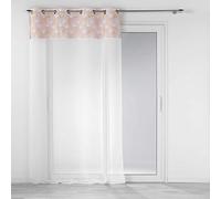 Douceur d'Intérieur, Eyelet Curtain 140 x 240 cm Pink Sandblasted Top Velour Printed Gold Tan