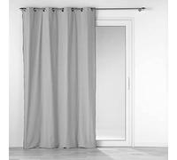 Douceur d'Intérieur Eyelet Curtain 140 x 240 cm Recycled Cotton Plain Mistraline Grey/China