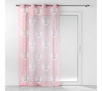 Douceur d'Intérieur, Eyelet Curtain 140 x 240 cm Sandblasted Voile Printed Metallic Small Stars