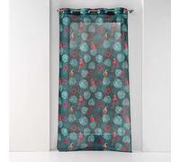 Douceur d intérieur Sheer curtains PANNEAU A OEILLETS 140 x 240 CM VOILE SABLE IMPRIME CARACAS BLEU in Blue 140x240 cm