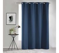 Douceur d'Intérieur, Eyelet Curtains 135 x 280 cm Opaque Navy Blue