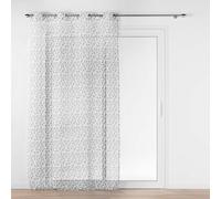 Douceur d'Intérieur, Farandole Voile Curtain with Eyelets (137 x 240 cm) Grey Sand Printed