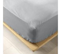 Douceur d'Intérieur Fitted Sheet 140 x 190 cm 100% Organic Cotton Biolina Grey
