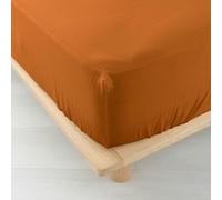 Douceur d'Intérieur, Fitted Sheet (140 x 190 cm) Angelia Caramel, Cotton Gauze
