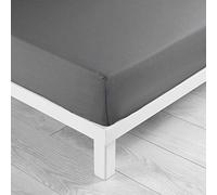 douceur d'intérieur, Fitted Sheet (140 x 190 cm) Lina Anthracite, 100% Cotton
