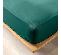 Douceur d'Intérieur Fitted Sheet 160 x 200 cm 100% Organic Cotton Emerald