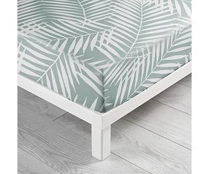 Douceur d'intérieur, Fitted Sheet 160 x 200 cm Botania Sage 100% Cotton