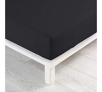 Douceur d'Intérieur, Fitted Sheet (160 x 200 cm) Jersy Charcoal, 100% Cotton