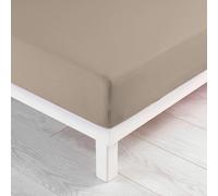 douceur d'intérieur, Fitted Sheet (160 x 200 cm) Jersy Sand, 100% Cotton Jersey