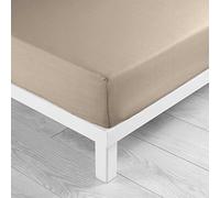 douceur d'intérieur, Fitted Sheet (160 x 200 cm) Lina Sand, 100% Cotton