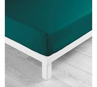 douceur d'intérieur, Fitted Sheet (180 x 200 cm) Lina Emerald, 100% Cotton