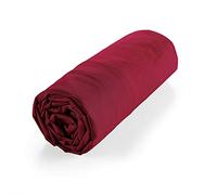 douceur d'intérieur, Fitted Sheet (90 x 190 cm) Biolina Bordeaux, 100% Organic Cotton