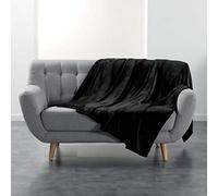 Douceur d'Intérieur, Flannel Blanket 180 x 220 cm Black Flannel