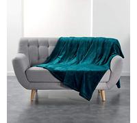 DOUCEUR D'INTERIEUR Flannou Blanket Polyester Blue 180 x 220 cm