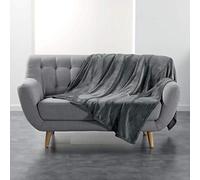 DOUCEUR D'INTERIEUR FLANOU Cuddly Blanket Polyester Grey 180 x 220 cm