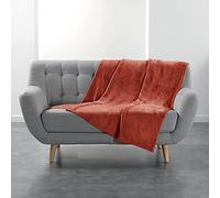 Douceur d'Intérieur FLANOU Throw, Terracotta, 125 x 150 cm