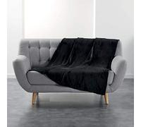 Douceur d'Intérieur Flanouu Plaid Polyester Black 125 x 150 cm