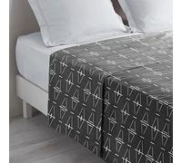 douceur d'intérieur, Flat Sheet (180 x 290 cm) Aristide Anthracite, 100% Cotton