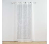 Douceur d'Intérieur, Galactee Net Curtain with Eyelets 140 x 240 cm White Embroidered Sandy Voile