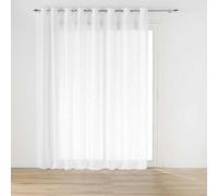 Douceur d'Intérieur, Haltona Net Curtain with Eyelets (300 x 240 cm) White Woven Linen Effect