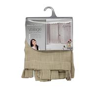 douceur d'intérieur, Haltona Pair of Net Curtains with Loops (2 x 60 x 160 cm) Hazelnut Linen Effect Woven