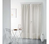 Douceur d'interieur Haltona Pair of Straight Curtain Pole Linen Look Haltona Weaves, Polyester, White, 240 x 70 cm