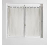 Douceur d'Intérieur Haltona Pair of Straight Loops Linen Effect Haltona Weave Polyester, Natural, 160 x 60 cm