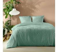 Douceur d'Intérieur, Heltie Sage 3-Piece Bedding Set (260 x 240 cm) Tufted Microfibre