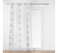 Douceur d'Intérieur Interior Softness, Net Curtain with Eyelets (140 x 240 cm) Palmaris Lin, Embroidered Sandblasted Veil