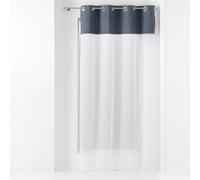 Douceur d'Intérieur, Jolibel Blue Sandblasted Top Cotton Eyelet Curtain 54" x 94"