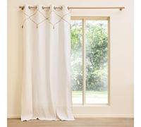 Douceur d'Intérieur, Lacia Eyelet Curtain 140 x 240 cm Polycotton with Jute