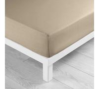 Douceur d'Intérieur Fitted Sheet Lina 100% Cotton 160 x 200 cm Sand